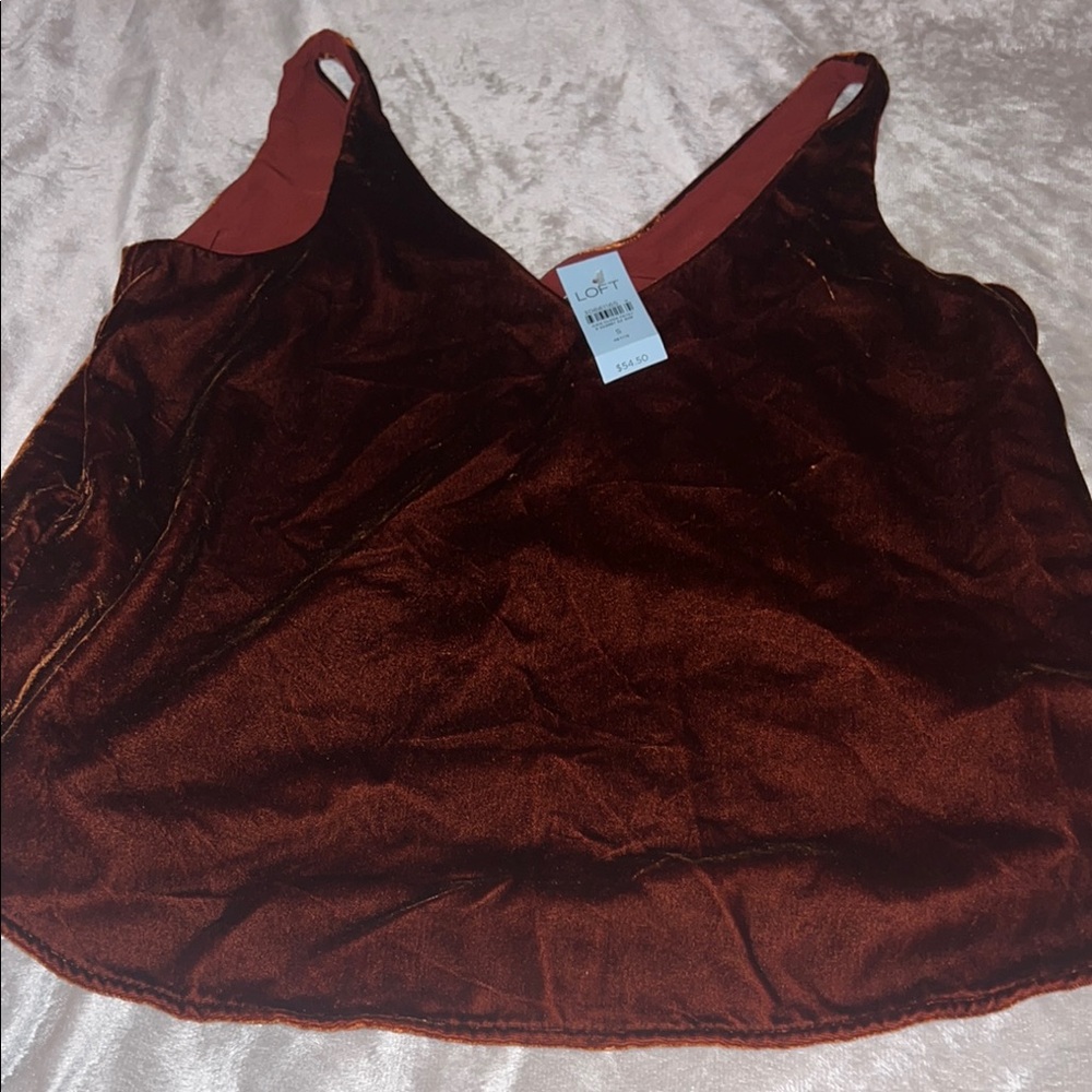 LOFT Rust Velvet Camisole Tank